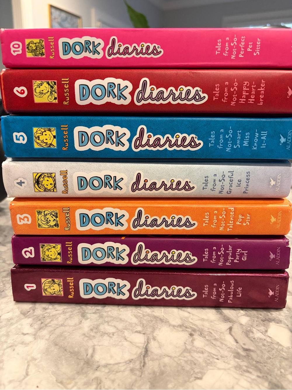 Dork Diaries Kids Book Set - Assorted Colors (Russell) Books 1-6, 10